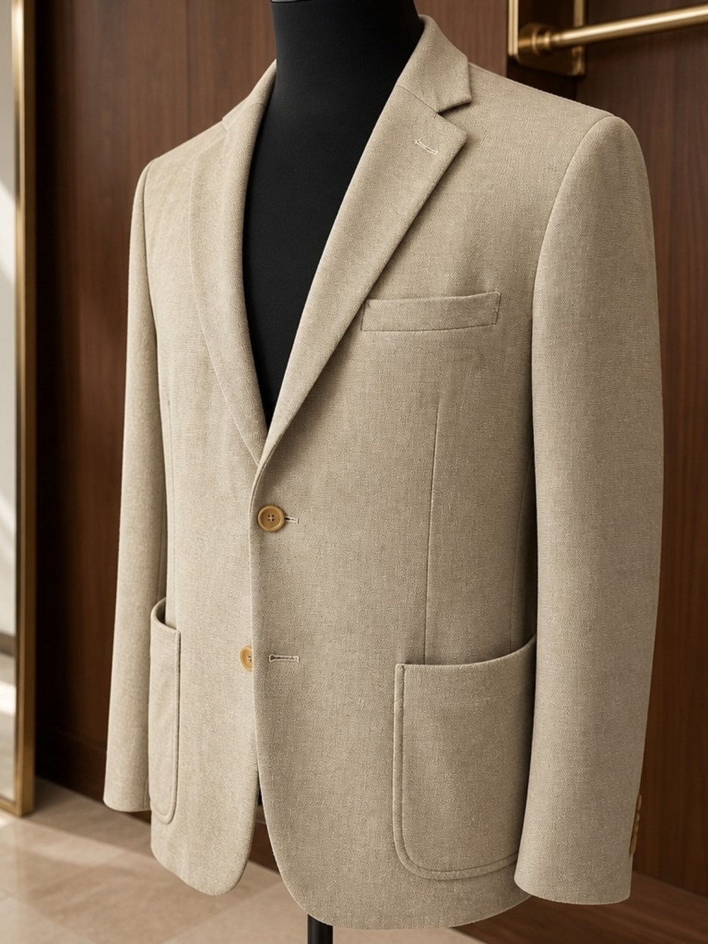 PJ PAUL JONES Mens Casual Blazer Lightweight Linen Sport Coat 2 Button Size L